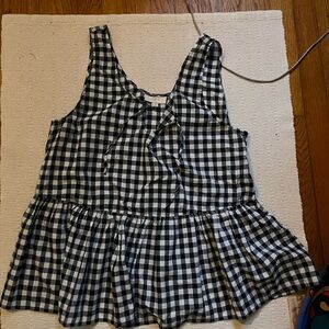 Black and White Gingham Sleeveless Top